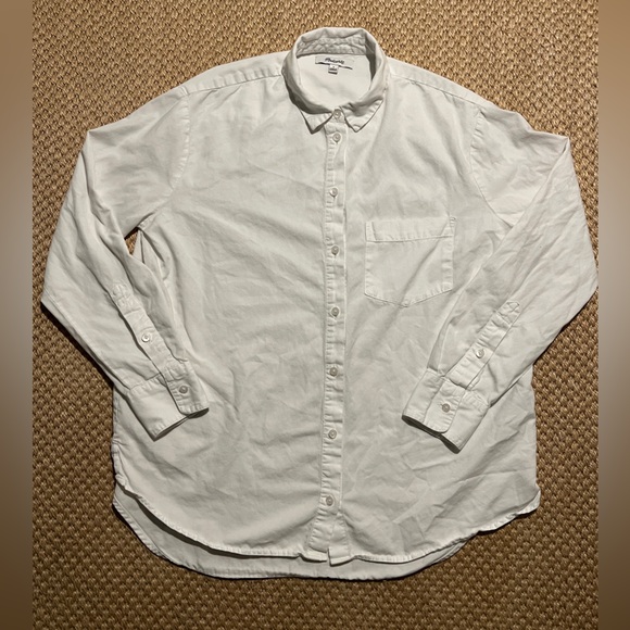 Madewell | White Button Down Shirt ‘Drapey Oversized Boyshirt Pure White | Small - Picture 8 of 13